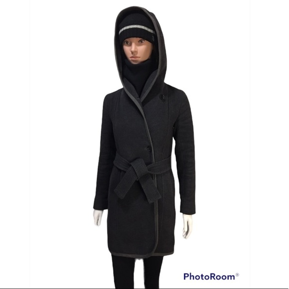 WILFRED Dark Gray  Wool Cashmere Waist Tie Coat Size XS - Picture 7 of 15